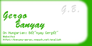 gergo banyay business card